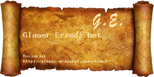 Glaser Erzsébet névjegykártya